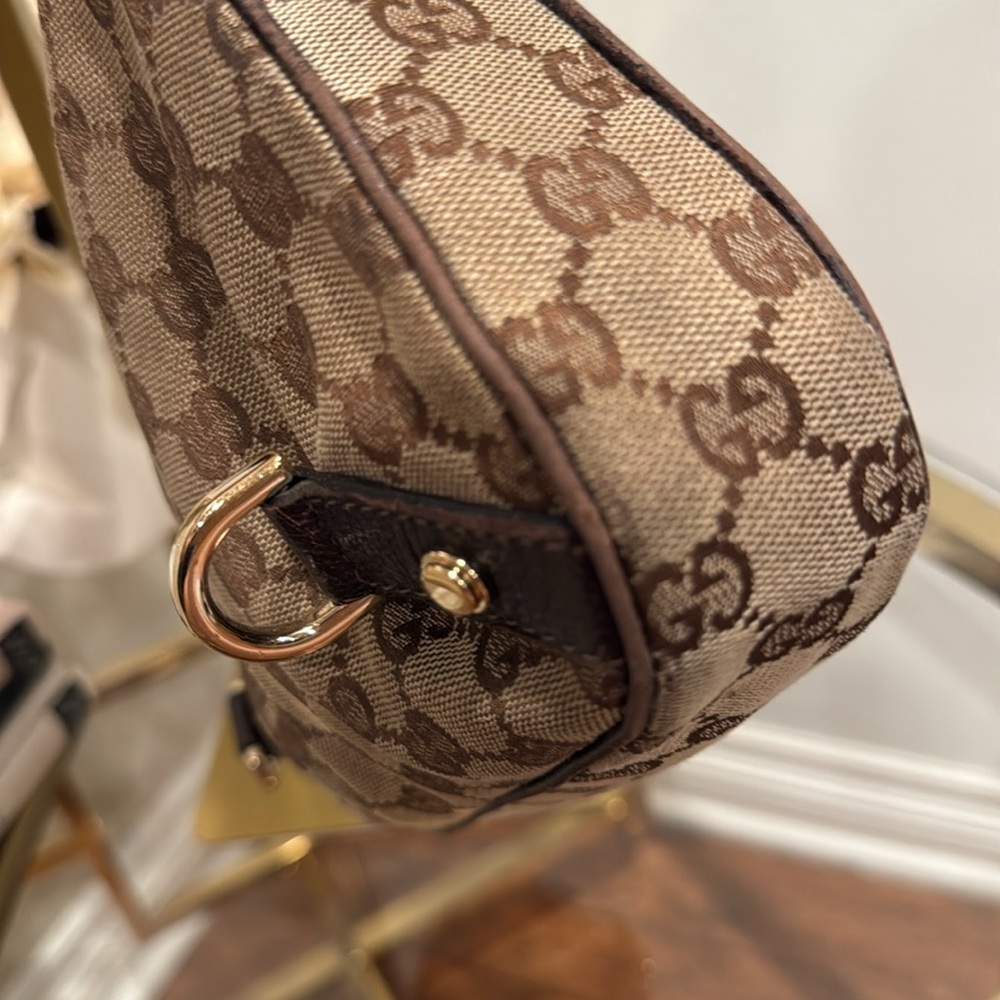 Gucci Abbey Large D-Ring GG Canvas Hobo Shoulder Bag - Rehabbed - Picture 12 of 16